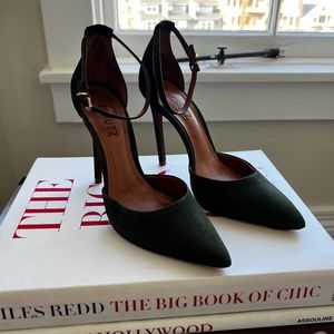 Schutz Green Nubuck D'Orsay Pumps